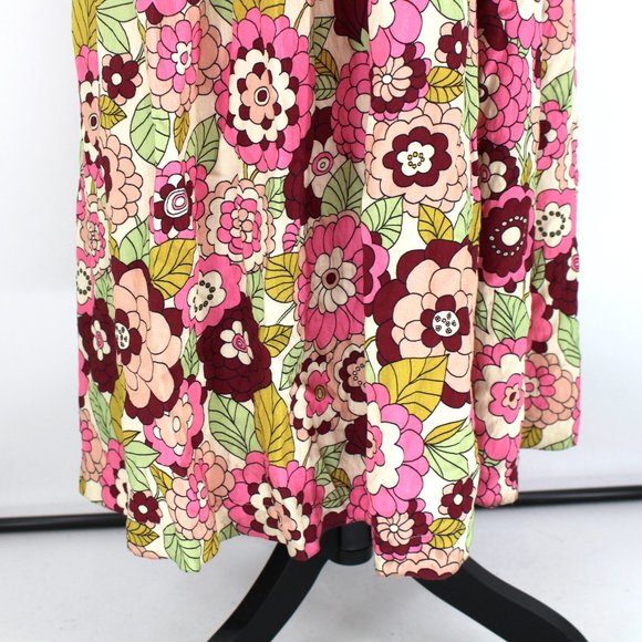 Dodo Bar Or Jenny Bold Multicolor Floral Maxi Dress Sleeveless Ruffle Trim Large - Picture 4 of 9